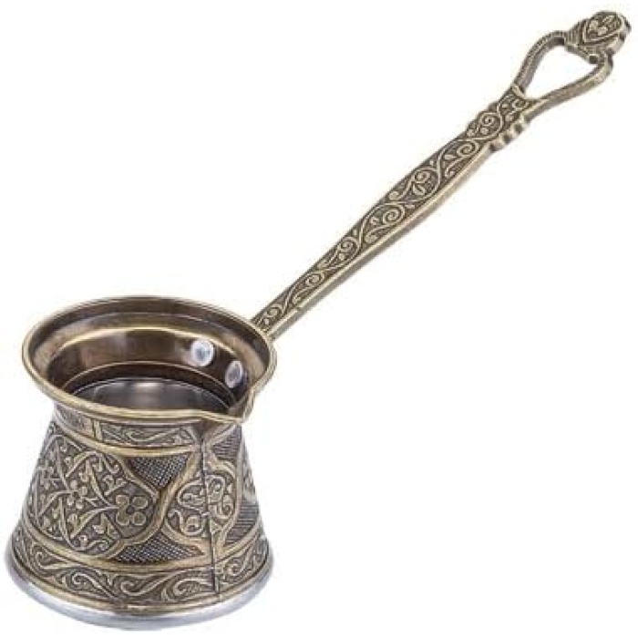 4 Zamak Döküm Kahve Cezvesi 3-4 Kişilik Yeşil Renk