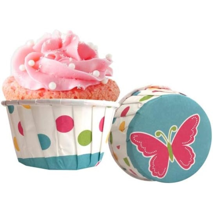 Kelebekli Muffin Kek Kapsülü 50li
