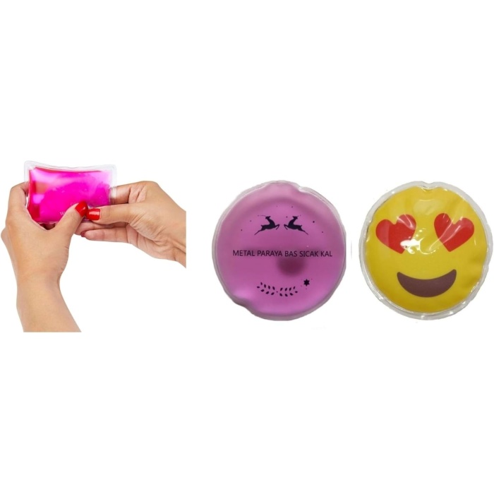 Homi KALP EMOJİ PEMBE CEYLAN CEP SOBASI,EL ISITICI,2 ADET SICAK SU TORBASI PVC 9cm