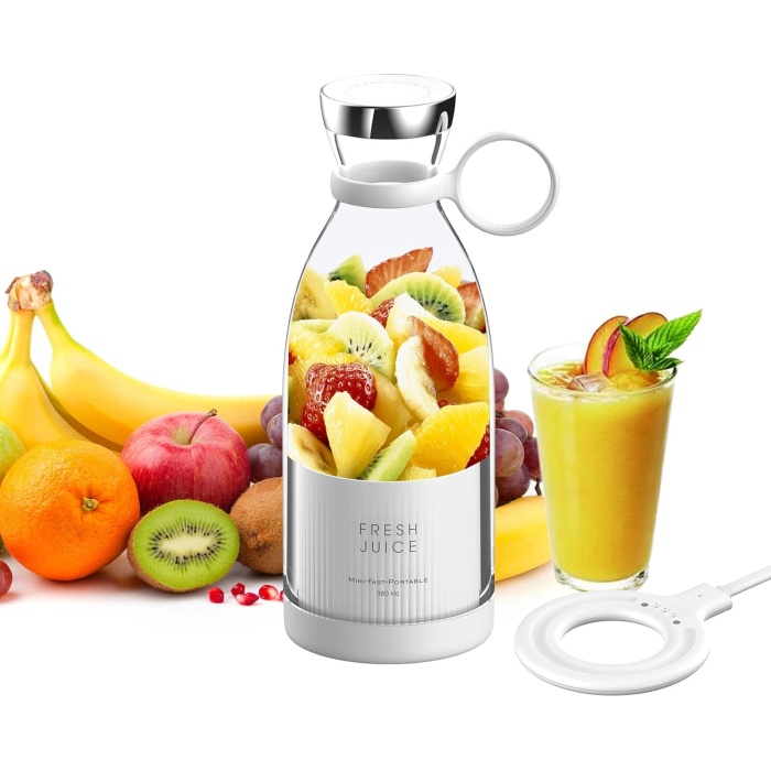 Taşınabilir Blender,Taşınabilir Mini Hızlı Blender 350ml Meyve Sıkacağı,Kablosuz Şarjlı 4 Bıçaklı