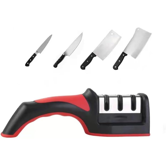 Bıçak bileyici, seviye 3 bileyici, ergonomik saplı profesyonel bıçak bileyici, 2si 1 arada