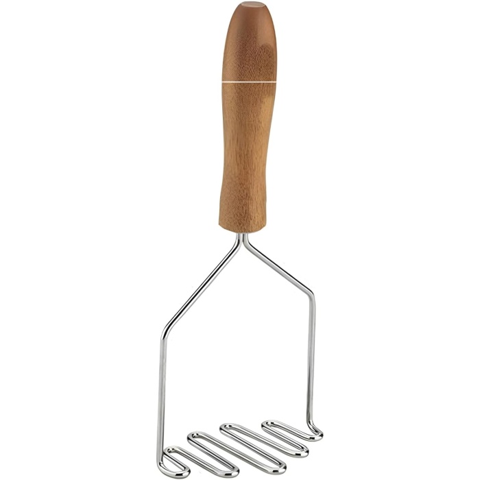 Saplı Patates Ezici - 27 CM Paslanmaz Çelik, Dayanıklı Patates Püresi Yapıcı, Muz, Sebze ve Meyve Ezici