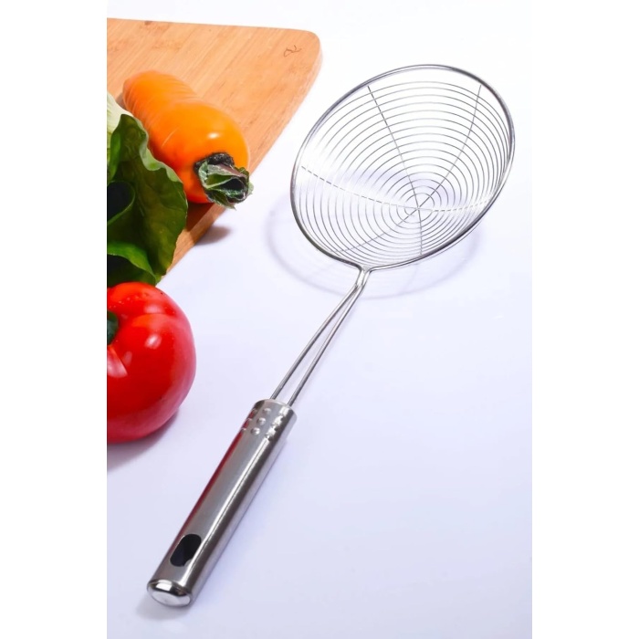 Çelik Paslanmaz Yağ Kevgiri 33 Cm