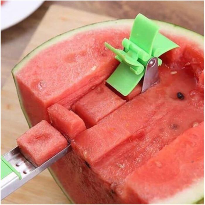 Home Karpuz Dilimleme Aleti, Döner Başlıklı Karpuz Dilimleyici, Paslanmaz Çelik, Mutfakta Kolay ve Hızlı Dilimleme İçin Ergonomik Tasarım
