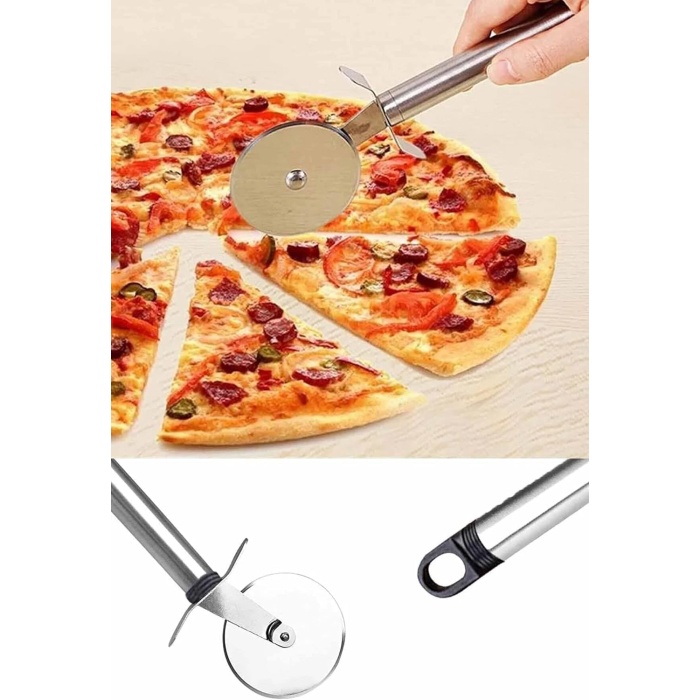 Home Metal Saplı Pizza Ruleti: Paslanmaz Çelik Pizza Kesme Bıçağı, Profesyonel Kesim için Dayanıklı Tasarım