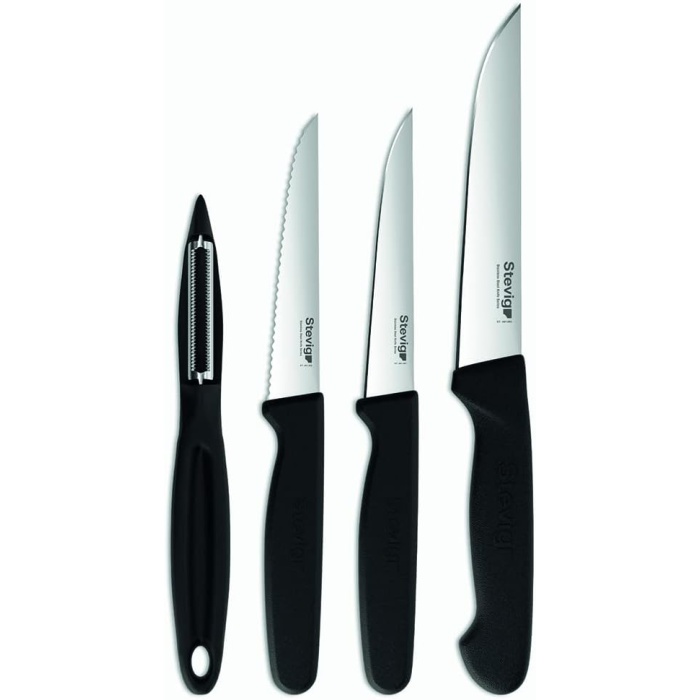 Cut 4 Fresh Sebze Soyacak ve Bıçak Seti 4 Parça Siyah ST-401