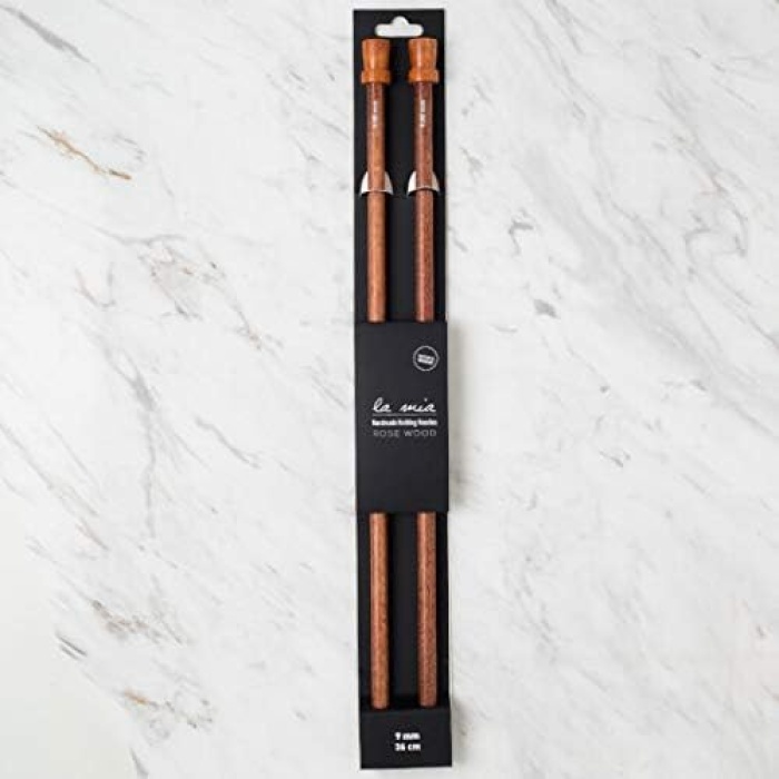 Mia Rosewood El Yapımı Ahşap Örgü Şişi 9.0 mm, 36 cm