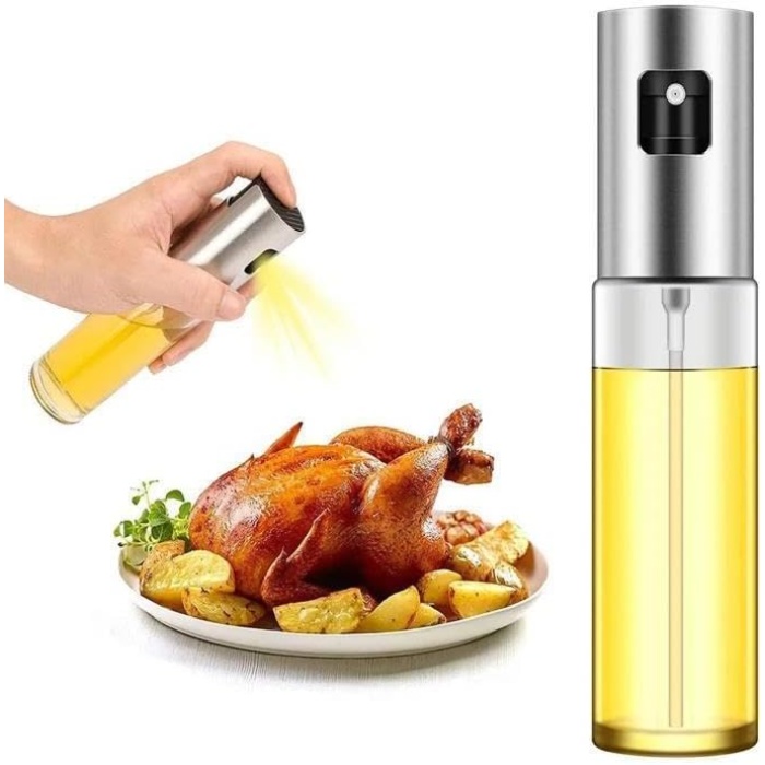 Sprey Yağlık Cam Püskürtmeli Fısfıs 100 ml Yağdanlık Airfryer Yağ Sirke Limon Püskürtme Şişesi