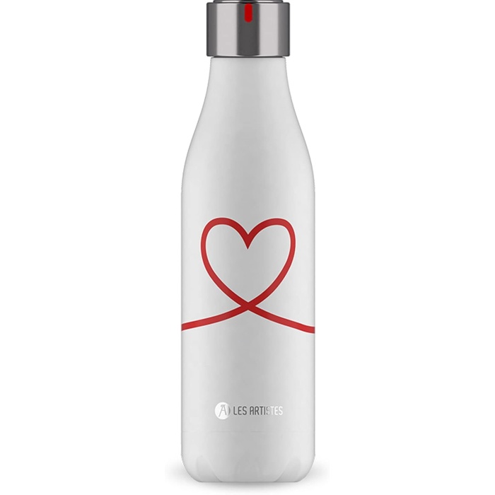 Artistes Paris 500 ML Çift Katmanlı Paslanmaz Çelik Isı Yalıtımlı Termos Matara Love | Sızdırmaz, BPA İçermez, 12 Saat Sıcak & 24 Saat Soğuk Tutma Kapasitesi | Şık ve Hediye Seçeneği