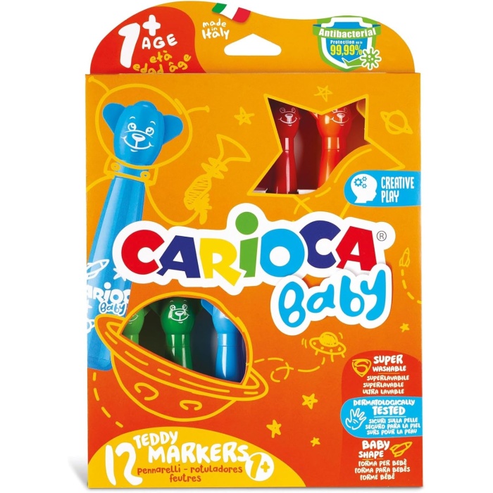 Teddy Jumbo Bebek Yıkanabilir Keçeli Boya Kalemi, 12Li