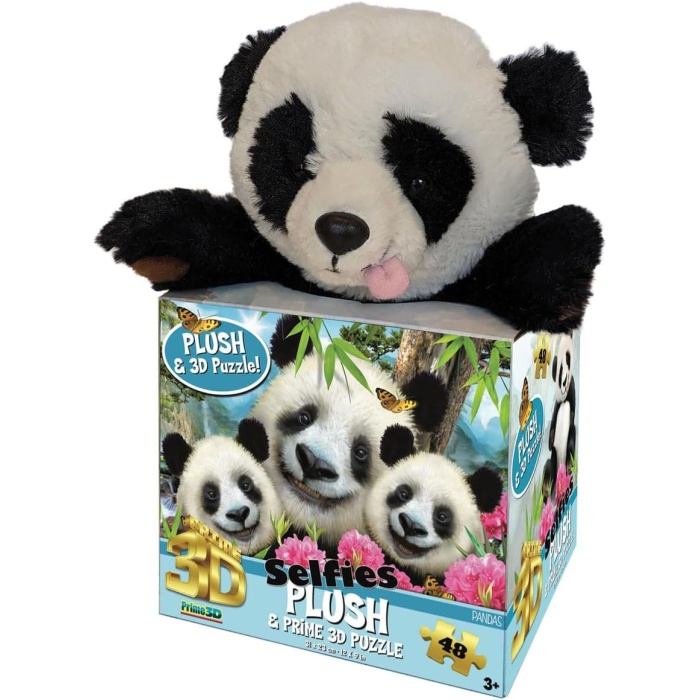 3D - Panda Peluş ve Selfie 48 Parça Puzzle