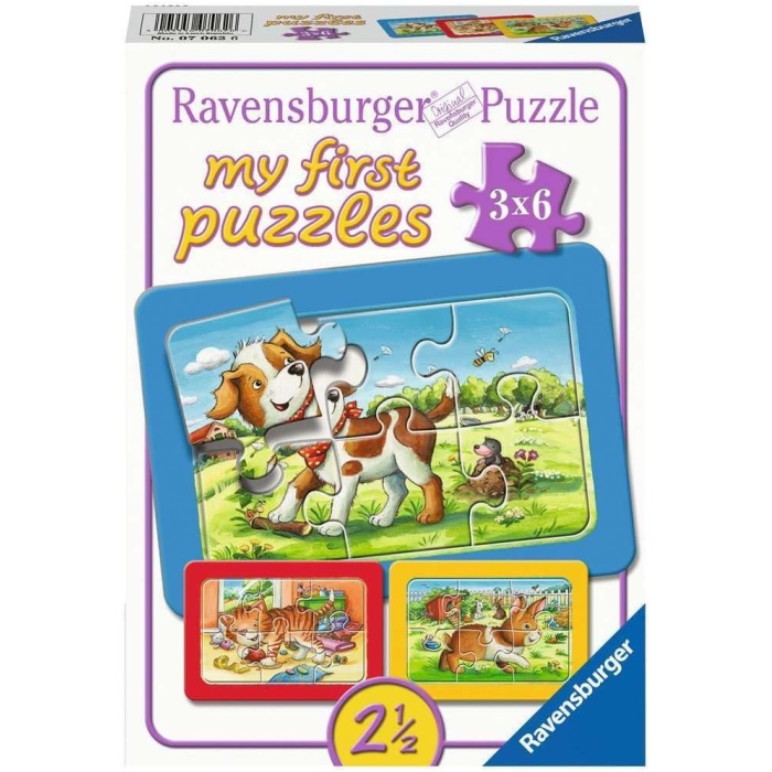 Çer Puzzle, Animal Friends, 3X6 Parça