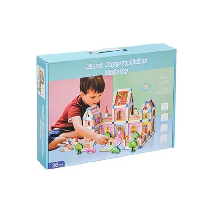 Oyuncak KZL-2102103 Ahşap Mimari Yapı Blokları 268 Parça