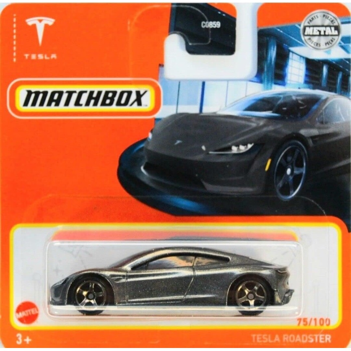 Metal 2022 Kibrit Kutusu Tesla Roadster Gri 75/100 (Kısa Kart) HFR50