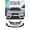 Gri 4 Parça Ön Lip Universal Ön Tampon Eki Piano Black