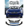 Mavi 4 Parça Ön Lip Universal Ön Tampon Eki Piano Black