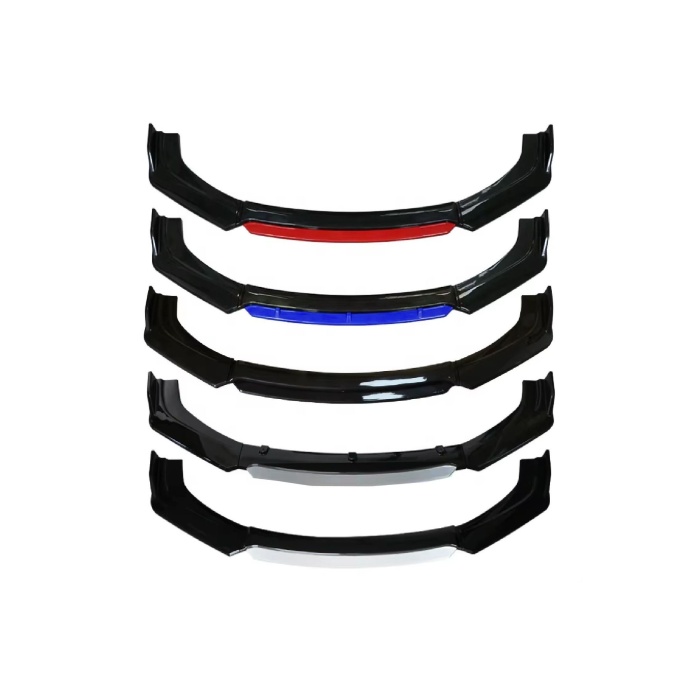 Sarı 4 Parça Ön Lip Universal Ön Tampon Eki Piano Black