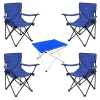 Kampçılık Savex 4lü Bardaklı Katlanabilir Sandalye ve Masa Seti - Mavi (DY.001)