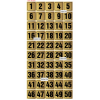 Kapı, Masa, Dolap Numarası Metal 1-50 Arası Sıralı 5x5 Cm Arkası Yapışkanlı Gold Renk 004