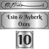 Metal Kapı İsimliği Gümüş Düz Besmele 0017