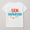 Çocuk Baskılı Bisiklet Yaka Kısa Kollu Tişört TSH0053