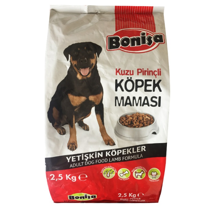 Kampçılık Bonisa Kuzu Etli Pirinçli Köpek Maması 2.5 Kg