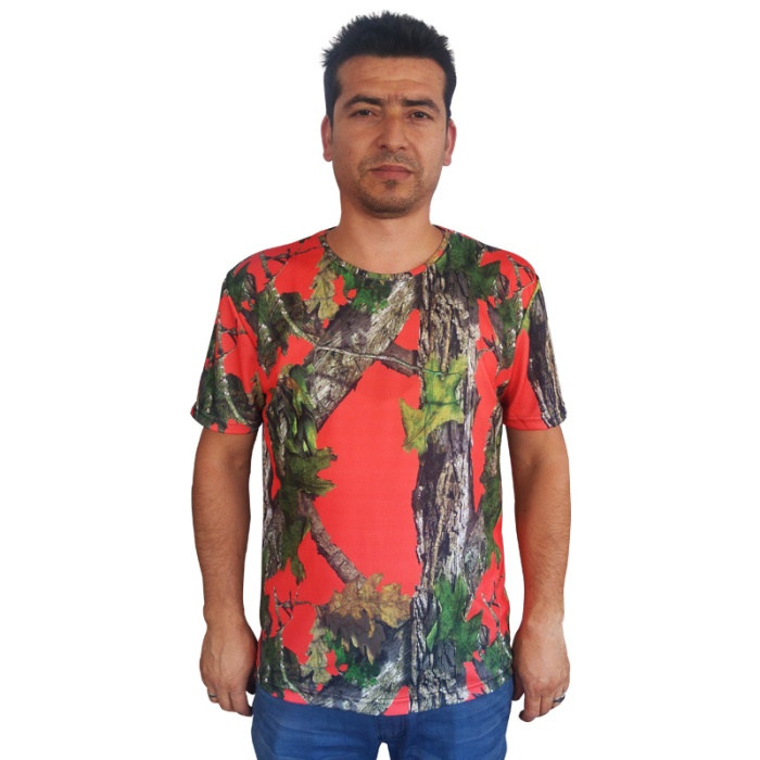 Kampçılık Antler Turuncu/Orman Desen Kısa Kollu Tshirt  L