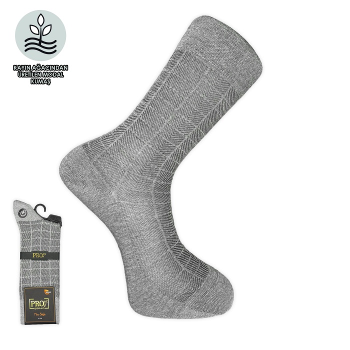 Kampçılık Pro Çorap Atlas Modal Erkek Çorabı Kül Gri (18139-R5)