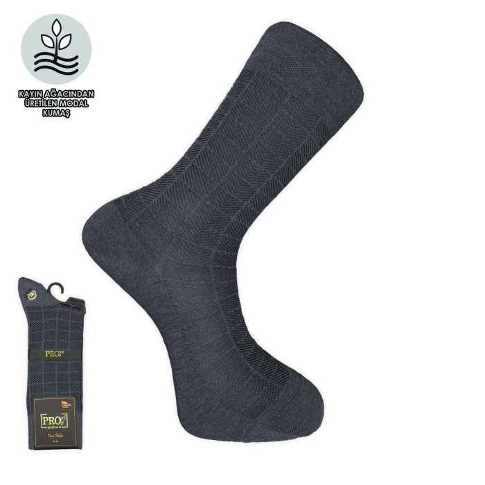 Kampçılık Pro Çorap Atlas Modal Erkek Çorabı Füme (18139-R7)