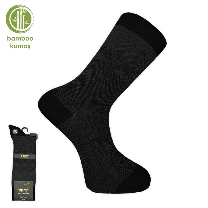 Kampçılık Pro Çorap Tumaniş Bambu Erkek Çorabı Siyah (17104-R1)