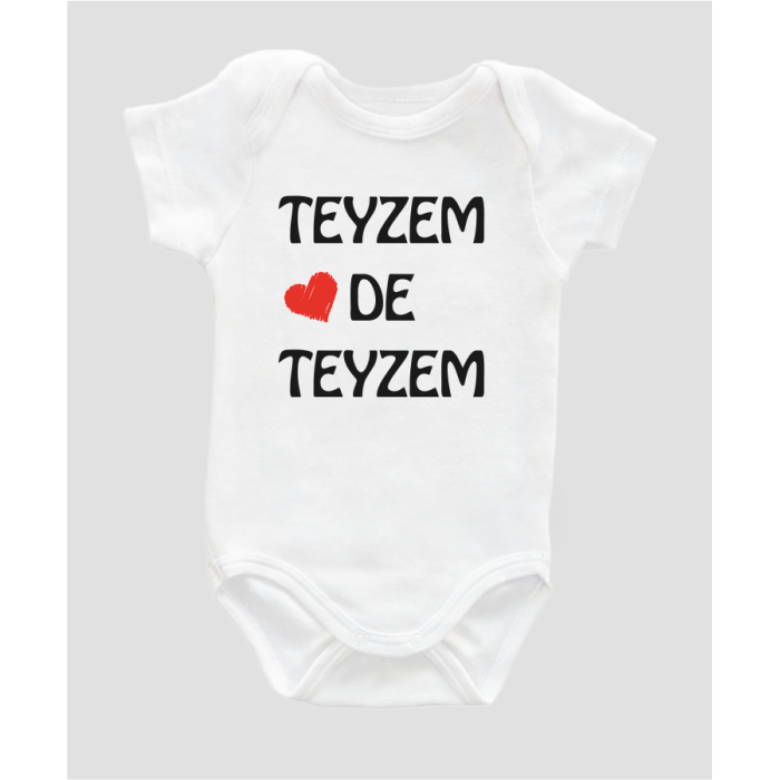 Organik %100 Pamuk Teyzem de Teyzem Bebek Body Çıtçıtlı Badi Zıbın Tulum ZBN032