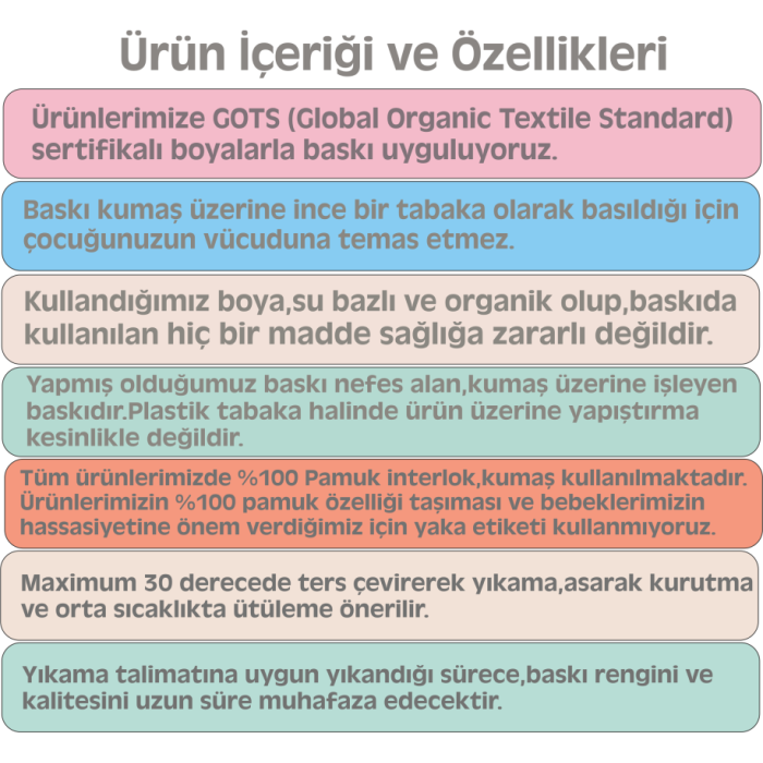 Organik %100 Pamuk FBahçe Since1907 Baskılı Bebek Body Badi Çıtçıtlı Zıbın ZBN133