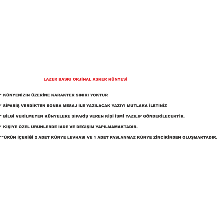Asker Künyesi Lazer Kazıma 0002