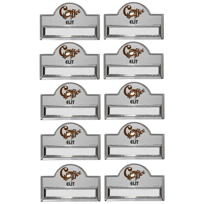 Yaka Kartı İsimlik Metal 10 Adet Mıknatıslı Logo Baskılı GÜMÜŞ Premium 04