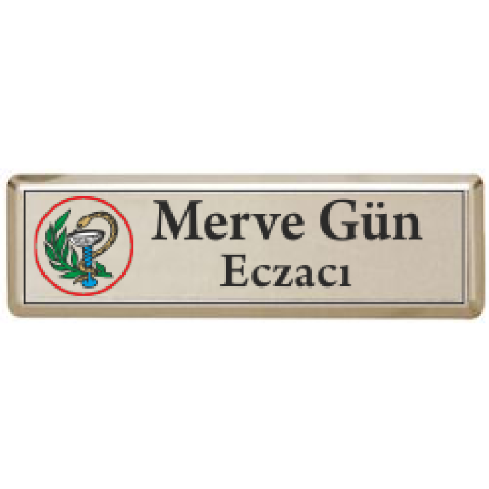 Eczacı Yaka Kartı 1 Adet Baskılı Fiyatıdır Mıknatıslı Gold