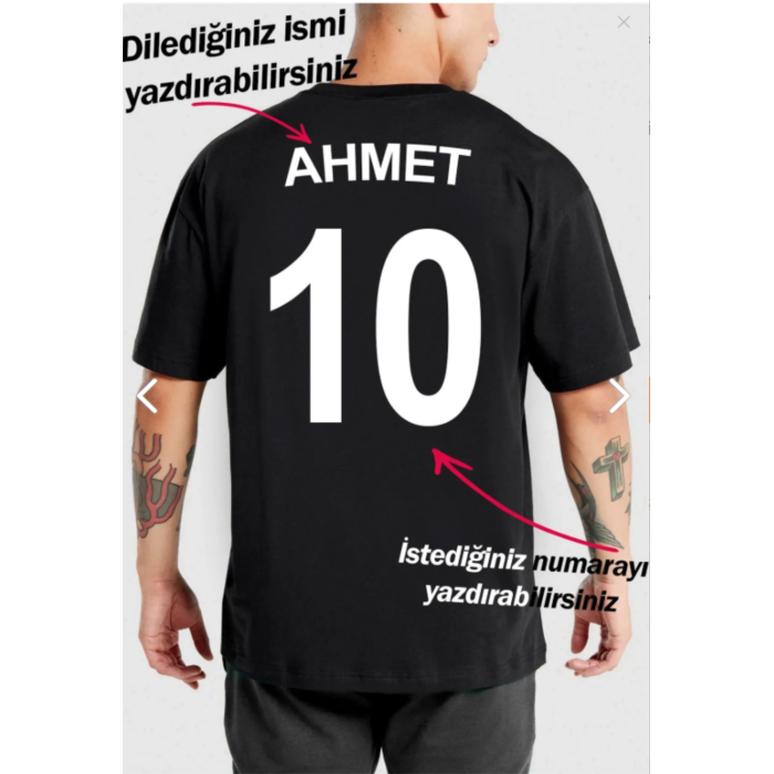 Kişiye Özel Kişiselleştirilebilir Futbol Forması İsim Numara Baskılı Hediyelik Unisex Tişört