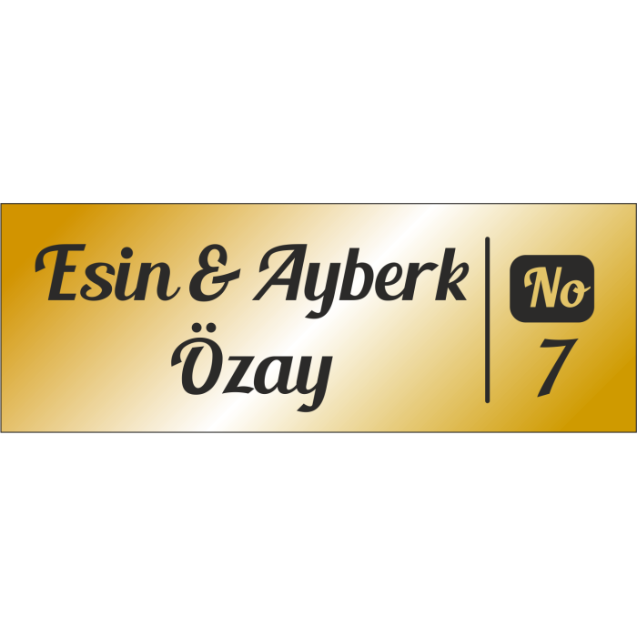 Metal Kapı İsimliği Gold 0020