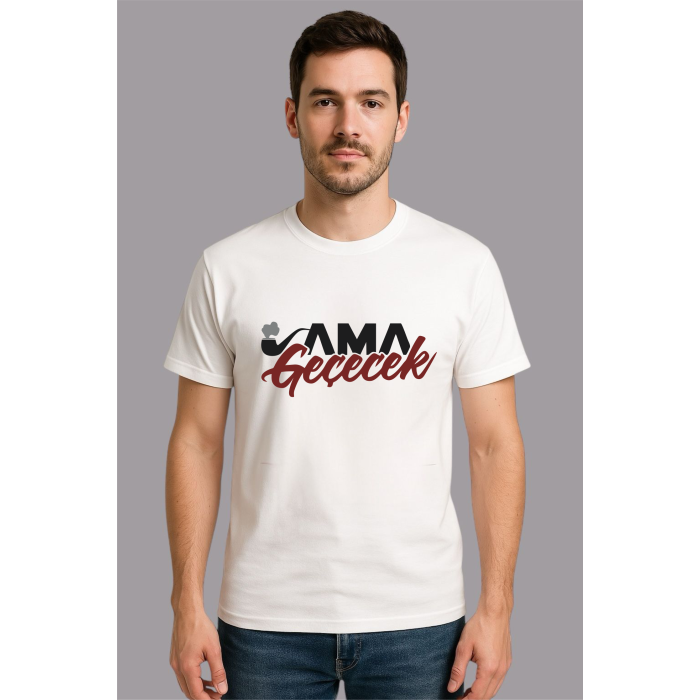Espirili Baskılı Oversize Tshirt Unisex Yazılı0008