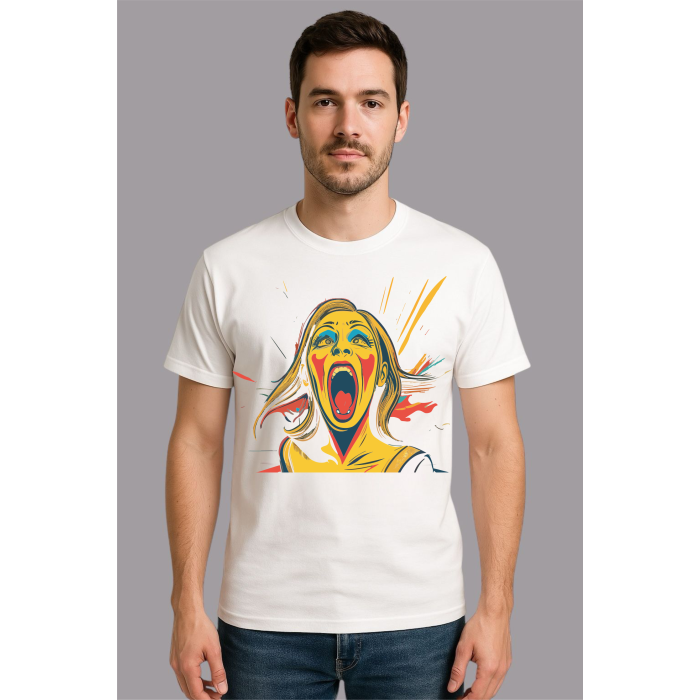 Espirili Baskılı Oversize Tshirt Unisex Yazılı0012