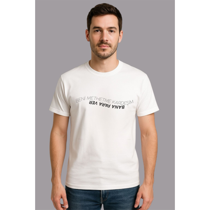 Espirili Baskılı Oversize Tshirt Unisex Yazılı0015