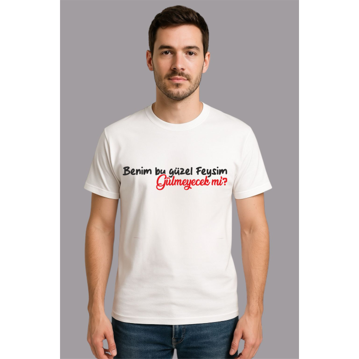 Espirili Baskılı Oversize Tshirt Unisex Yazılı0016