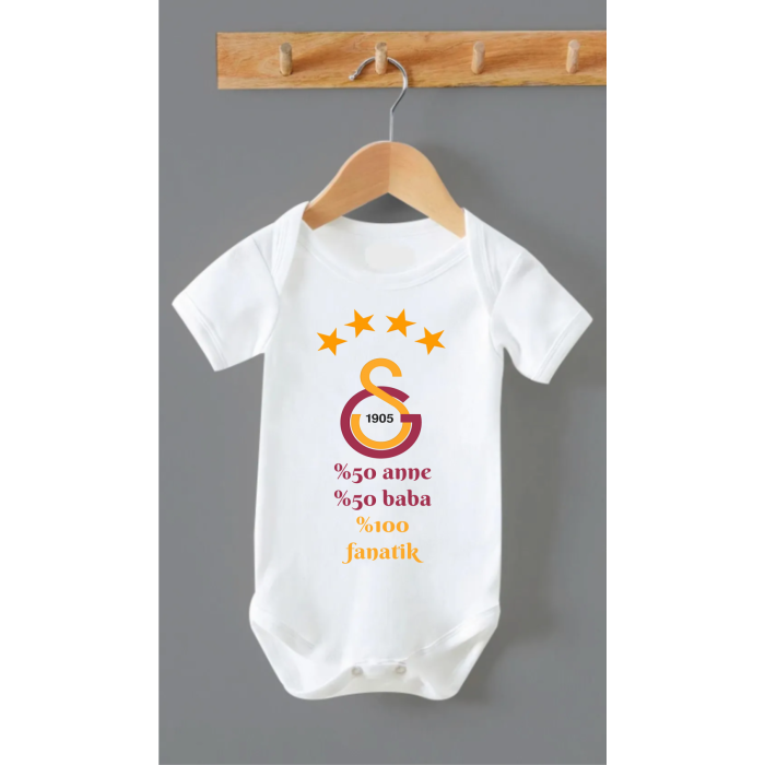 Organik %100 Pamuk %50 Anne %50 Baba Sarı Kırmzı Bebek Body Badi Çıtçıtlı Zıbın