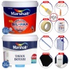 MARSHALL SİL-PAK 15LT=20KG-10 Kat Fazla Silinebilir+Tavan Boyası 6LT=10KG+9 Parça Boyacı Seti