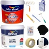 MARSHALL SİL-PAK 7.5LT=10KG-10 Kat Fazla Silinebilir+Tavan Boyası 2.1LT=3.5KG+9 Parça Boyacı Seti