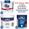 MARSHALL Fit Silikonlu İç Cephe Boyası 15LT=20KG+Tavan Boyası 6LT=10KG+Panel Kapı Boyası 2.5LT