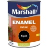 MARSHALL ENAMEL(DEKORATİF) PARLAK YAĞLI BOYA SİYAH 0.75LT=1KG-Ahşap Metal Beton Plastik İçin