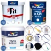 MARSHALL Fit Silikonlu İç Cephe Boyası 7KG+Tavan Boyası 3.5KG+Panel Kapı Boyası 1LT+9 Parça Set