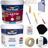 MARSHALL PLASTİK MAT Su Bazlı Silinebilir İç Duvar Boyası 15LT=25KG+Tavan Boyası 10.5LT=17.5KG+Set