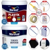 MARSHALL PLASTİK MAT Su Bazlı Silinebilir İç Duvar Boyası 15LT=25KG+Tavan Boyası 10.5LT=17.5KG+Set