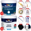 MARSHALL SİLİKONLU MAT Silinebilir İç Cephe Boyası 7.5LT/11.5KG+Tavan Boyası 6LT/10KG+Boyama Seti